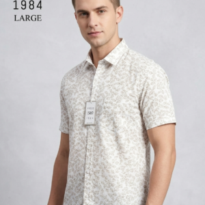 T20 Men's Half Sleeve Premium Printed Shirt | Leaf Pattern Button-Down Casual Shirt