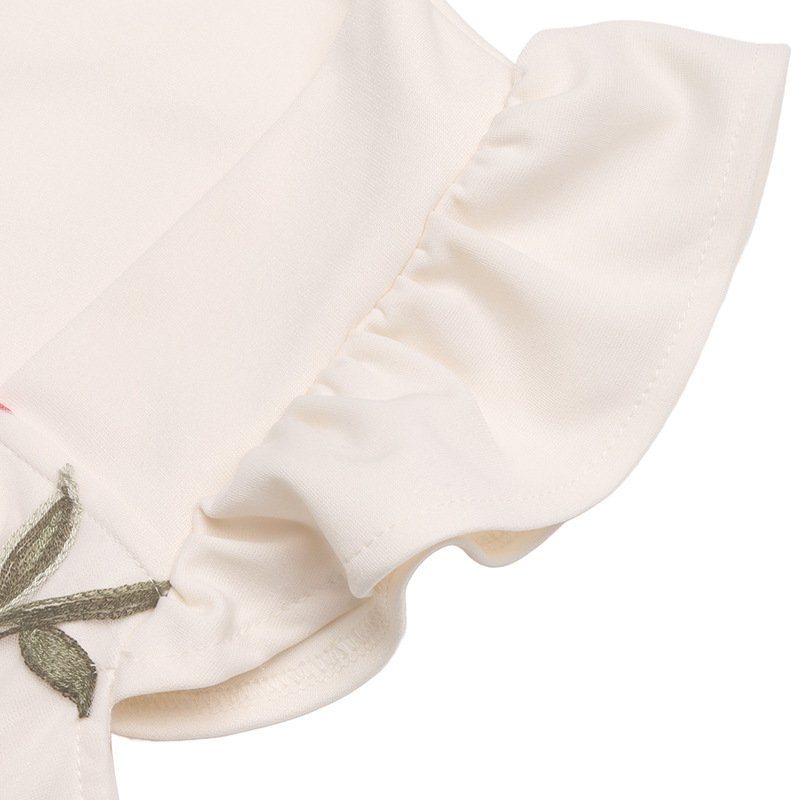 Floral Embroidered Ruffle Strap Wide Leg Jumpsuit - Image 8