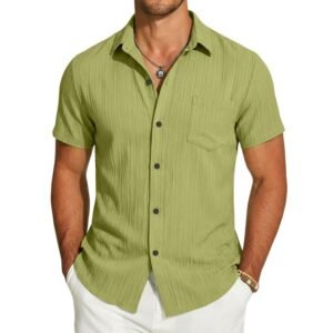 Mens Short-Sleeve Button-Down Shirt With Pocket
