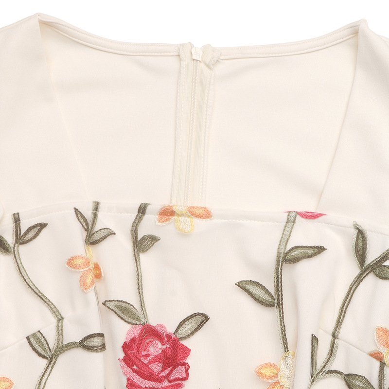 Floral Embroidered Ruffle Strap Wide Leg Jumpsuit - Image 4
