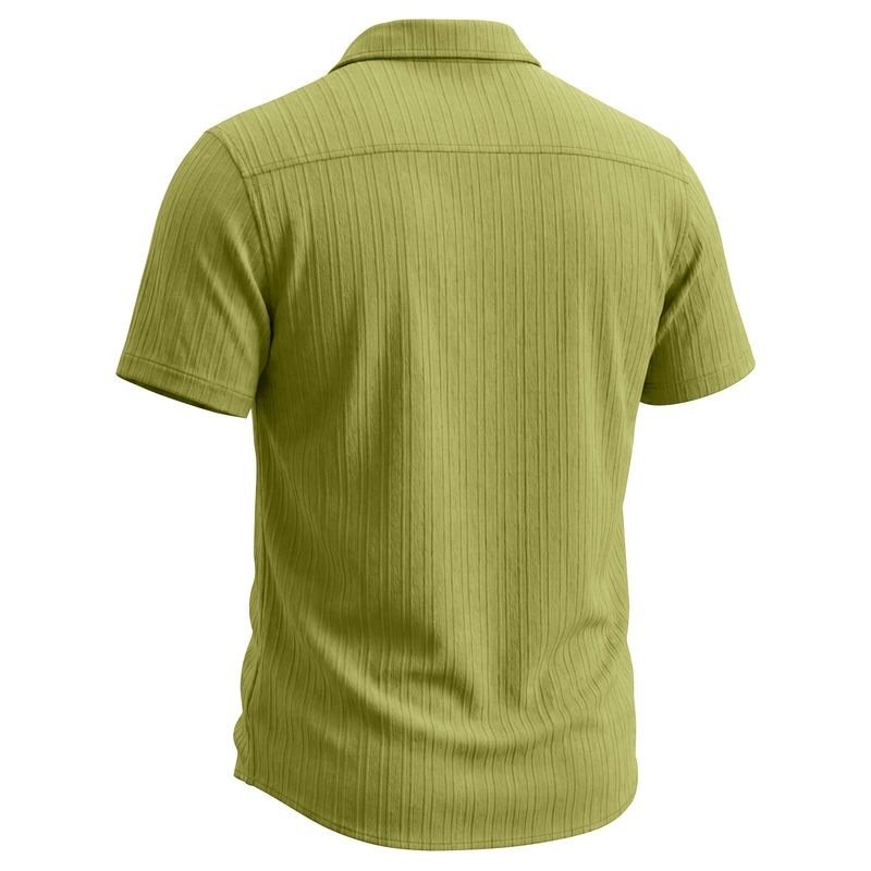 Mens Short-Sleeve Button-Down Shirt With Pocket - Image 3
