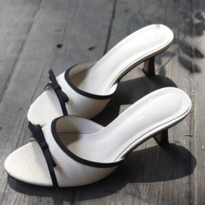 Women's Gorgeous Bow High Heel Sandals, New Summer Stiletto Open Toe Slide Sandals Elegant One Strap Heels