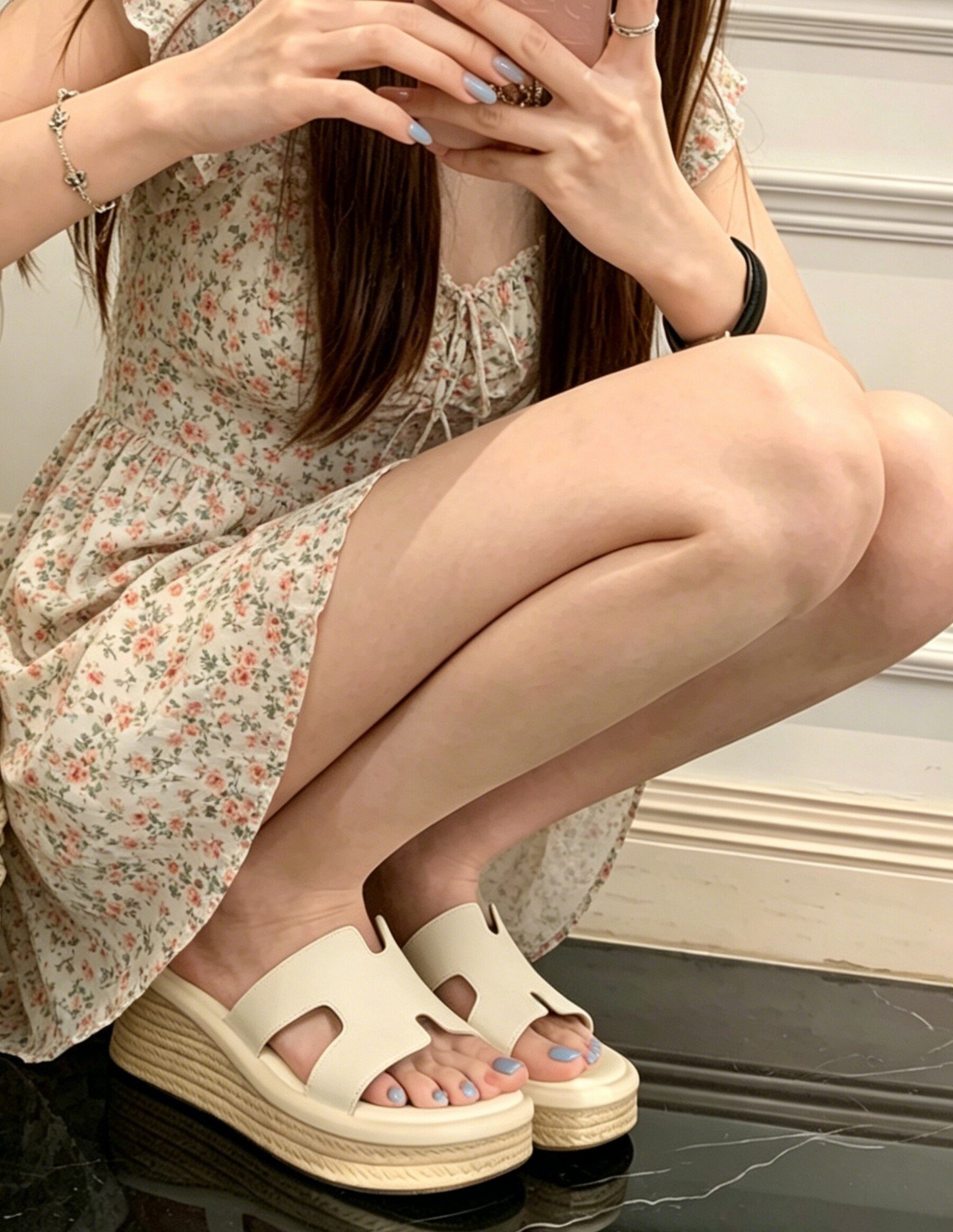 Women Summer New Wedge Platform Thick Sole Slippers Soft Leather Wedge Casual Slide Sandals For Outdoor Wear - Image 5